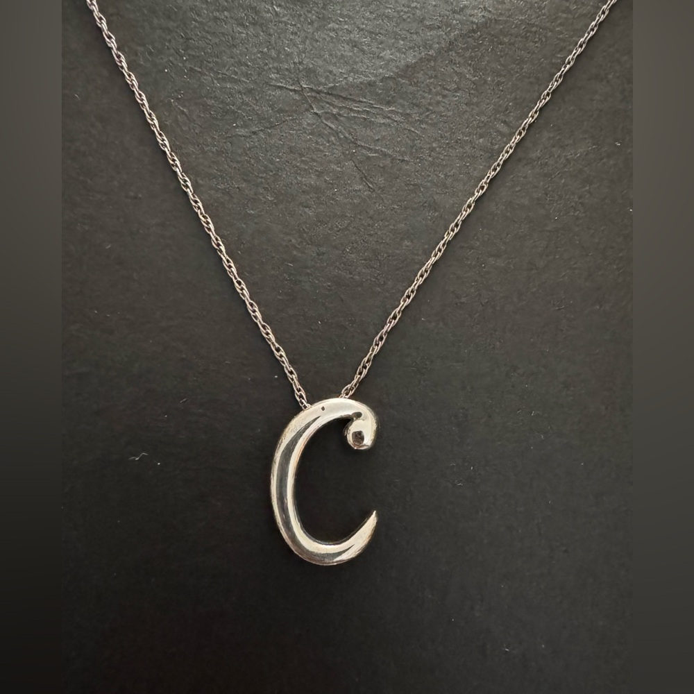 Judith Jack Sterling Silver C Initial Necklace